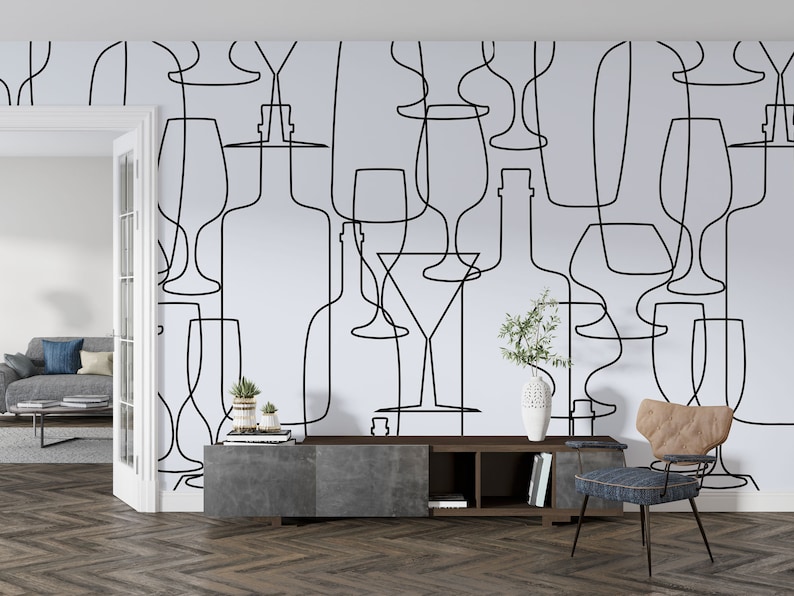 Geometric Wallpaper Pattern Wallpaper Removable Wallpaper Black and