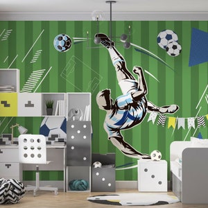 Jungen Spielzimmer Wandbild Für Fußballfans, Sport Kinder Tapete, Fatanatic Fußballfans Wandposter, Jugendzimmer Fußballfans Wandbilder