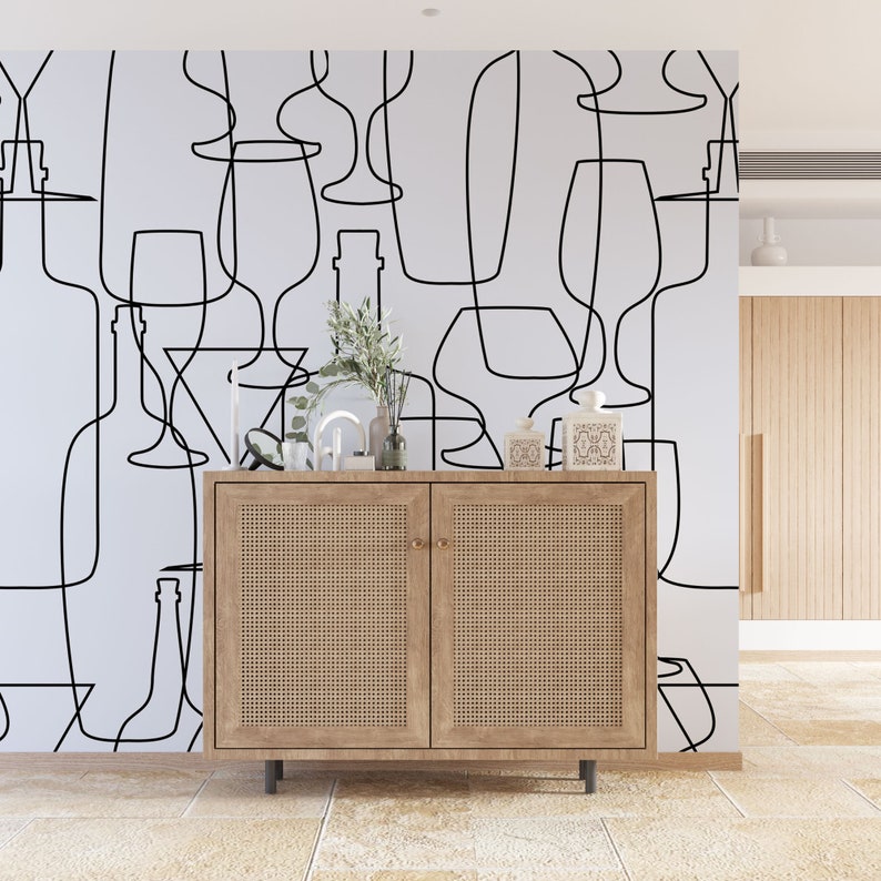 Geometric Wallpaper Pattern Wallpaper Removable Wallpaper Black and