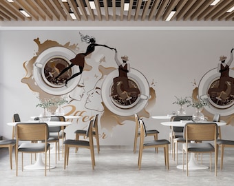 Custom Sizes Coffee Wall Posters, Cafe Wallpaper, Coffee Shop Wall Murals, Coffee Shop Wallpaper, Restaurant Cafe Peel and Stick Wall Mural