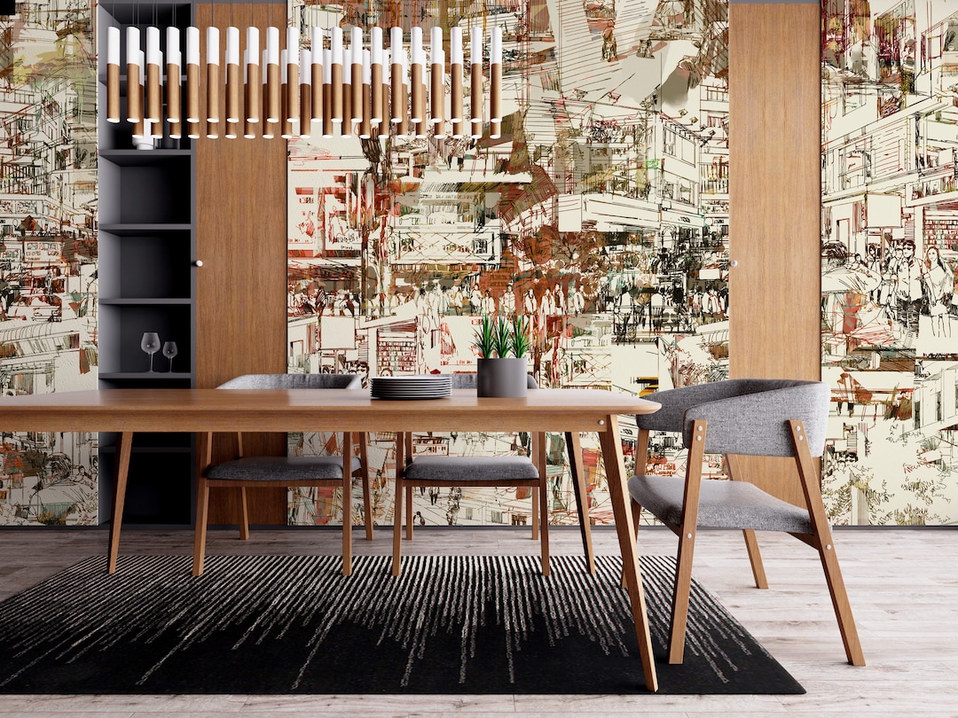 Drawing Design Wall Poster French Style Wallpaper Ancient - Etsy