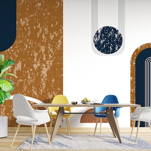 Arch Wall Wallpaper, Abstract Wall Murals, Semi Circle Wall Mural, Boho Geometric Peel and Stick Wallpaper, Boho Colors Wall Decors