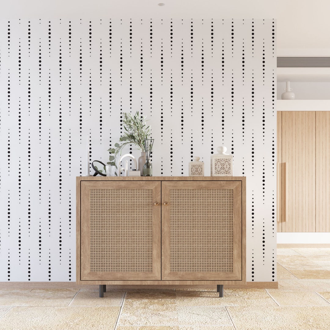 Geometric Wallpaper Pattern Wallpaper Removable Wallpaper Black and