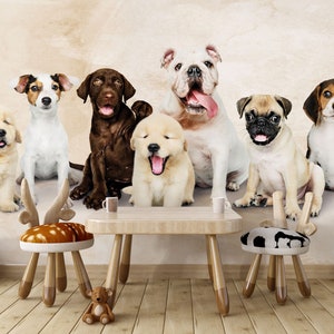 Pet Shop Wallpaper, Our lovely friends are dogs Wal Décor, Dogs Decal, Removable Reusable, Customizable Kids Wallpaper, Animal Clinic Mural