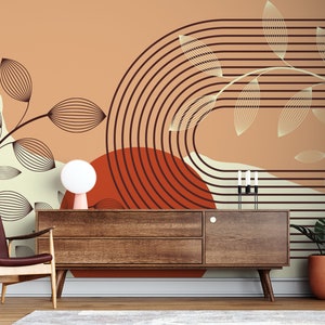 Custom Colors Sizes Modern Abstract Wall Mural Decor, Boho Abstract Shape Peel And Stick Wall Murals, Abstract Wall Art, Abstract Wallpaper
