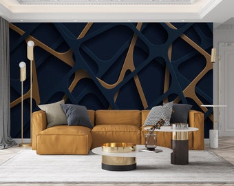 Modern Wall Decors, 3D Look Geometric Pattern Wallpaper, Custom Sizes 3D Perceptive Modern Abstract Living Room Office Murals Wallpaper