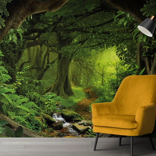 Fantasy Enchanted Forest Mural Large Forestswall Mural - Etsy