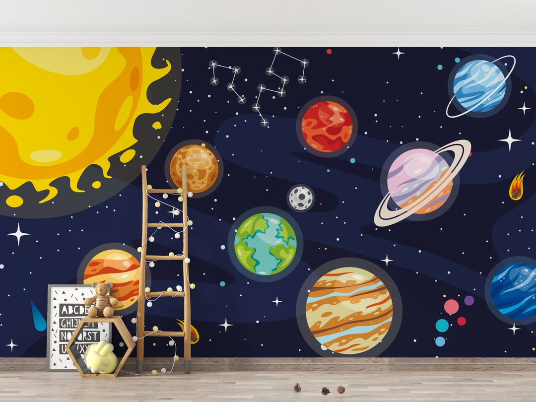 Colorful Planets Of Solar System Kids Wallpaper – Home Decoram