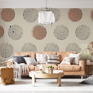 Boho Style Pastel Colors Wall Mural, Modern Abstract Shape Decor, Peel And Stick Wallpaper, Abstract Shape Self Adhesive Wallpapers