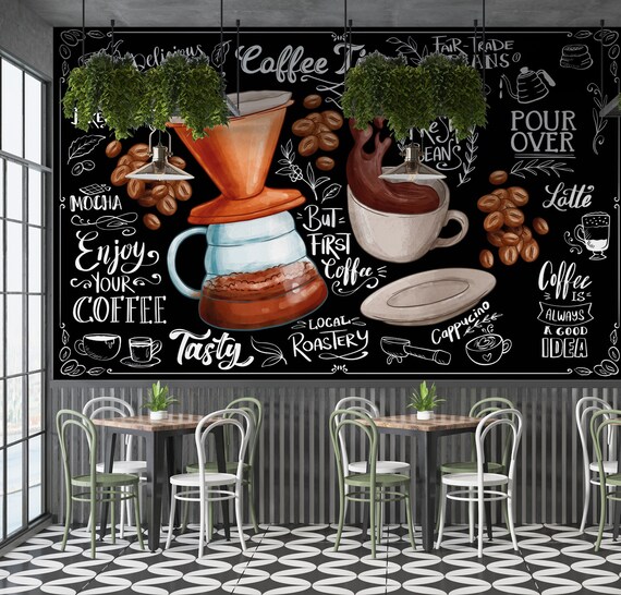 Benutzerdefinierte Größe Cafe Wand Poster CafeShop Wandbild