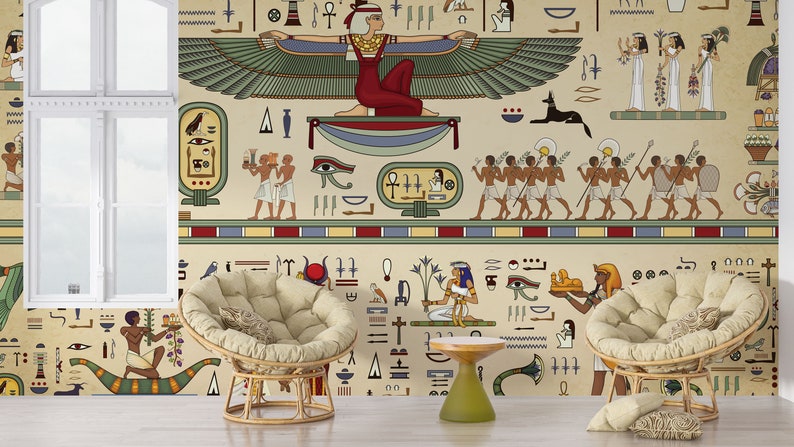 Ancient Egypt Mythology Wallpaper | Egyptian Historical Wall Frescoes ...