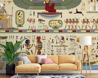 Ancient Egypt Mythology Wallpaper | Egyptian Historical Wall Frescoes Painting