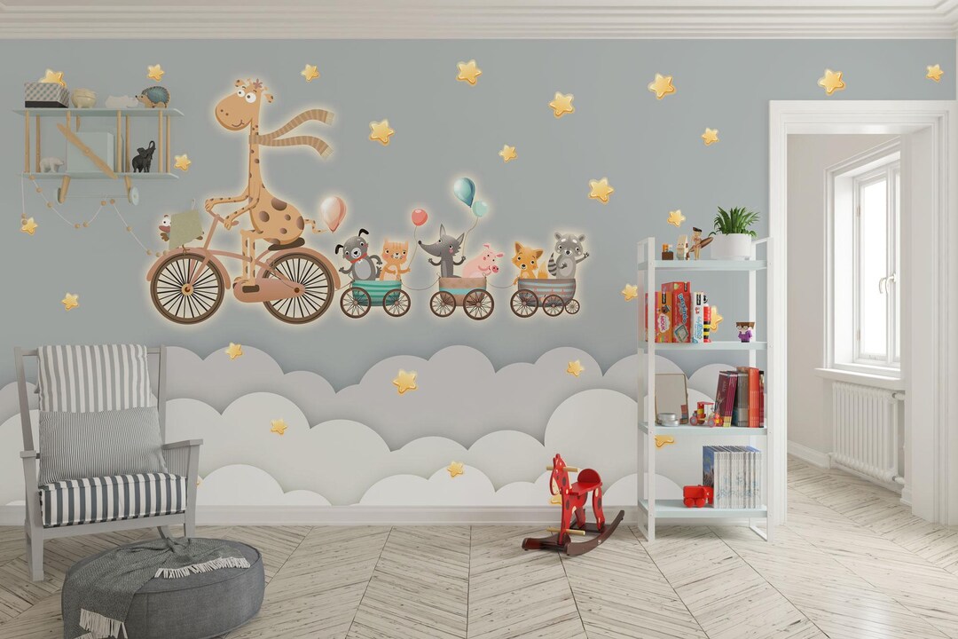 Kids Room Clouds Wall Decor, Sky and Clouds Nursery Wall Mural, Boys ...