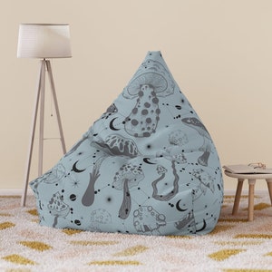 Cottagecore Mushrooms Mystical Constellations Bean Bag Cover for Adults and Teens, Mid Century Modern Retro 70s Accent Chair, Christmas Gift