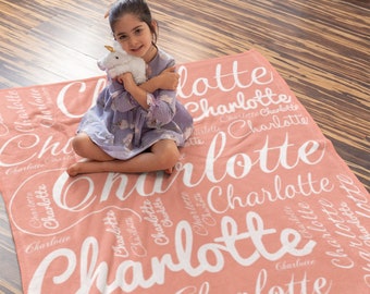 Personalized Blanket For Kids and Adults, Customizable Velveteen Minky Fabric Throw Blankie, 50 x 60 Name Blanket Gift for Her, Gift for Him