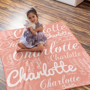 Personalized Blanket For Kids and Adults, Customizable Velveteen Minky Fabric Throw Blankie, 50 x 60 Name Blanket Gift for Her, Gift for Him