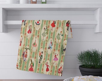 50s Retro Vintage Christmas Tea Towel By Kate McEnroe NYC, Mid Century Modern Kitchen Decor, Chef Gift,  MCM  Retro Atomic Age Kitchen Decor