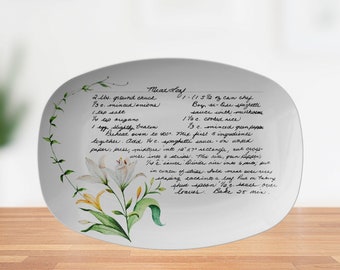 Custom Handwritten Recipe Platter, Personalized Handwriting Recipe Card Plate Keepsake for Family Heirloom Recipes, Mother's Day Gift