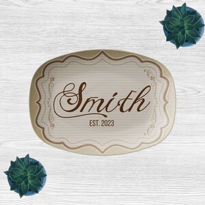 Personalized Vintage Family Name Platter, Custom Name Family Plate, Decorative Farmhouse Decor, Gifts for Grandma, Custom Serving Platters