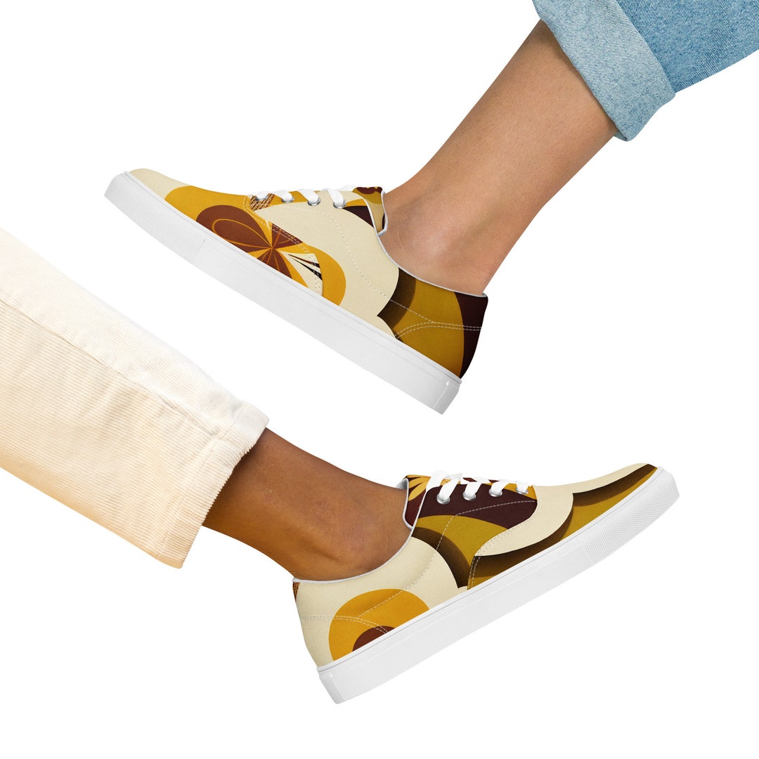 Retro Zigzag - Inspired By Taylor Swift - Sustainably Made Women’s lace-up canvas shoes main image 1