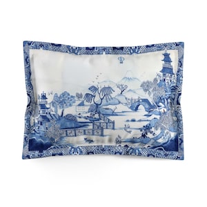 Pillow Sham in Chinoiserie Blue Willow Chinoiserie Bedroom Pillows Traditional Home Decor Classic Style Bedroom Decor Wedding Gifts Etsy