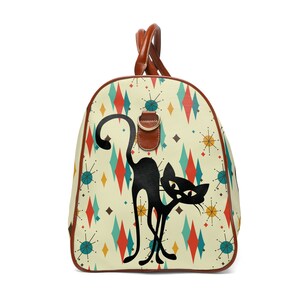 Black Cat In A Bowl Stainless Steel Case - Mid-Century Modern Sassy Kitty Design, Locking Card Holder