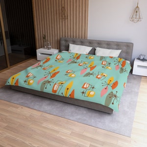 Mid Century Geometric Diamond Franciscan Starburst Duvet Cover