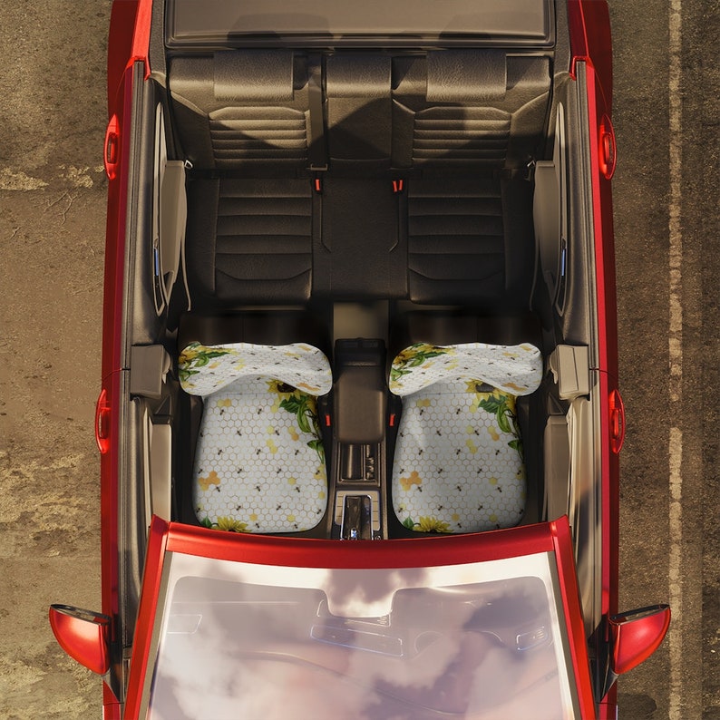 Sunflower and Bees Car Seat Covers, Custom Car Front Seat Covers, Vehicle Accessory For Women, Seat Protector, Car Accessory, Birthday Gifts image 5