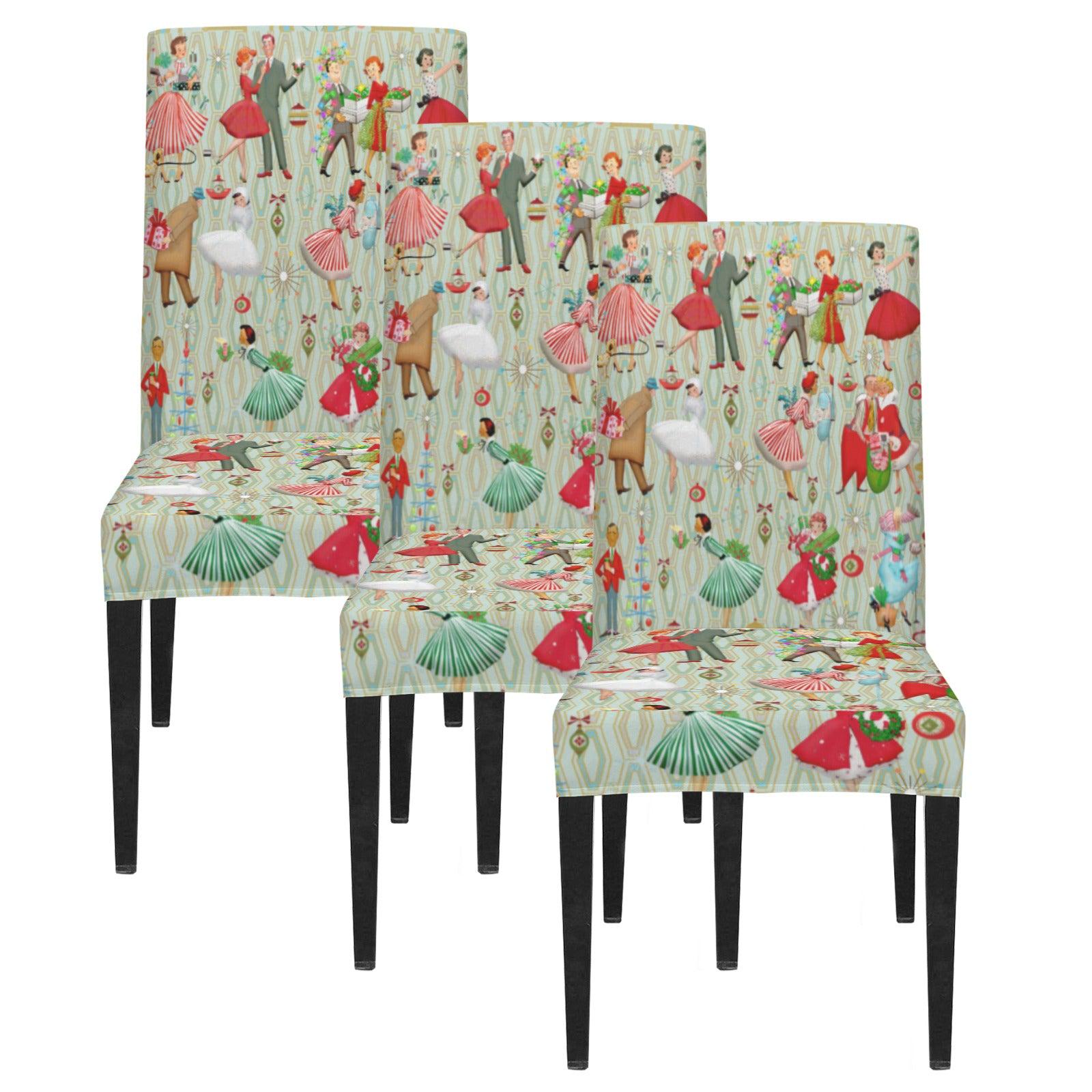Kitsch Chair Retro 1950s Vintage Kitsch Christmas Sage Green Dining Chair Slipcovers ...