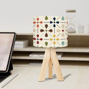 Scandinavian Danish Modern Lamp, Mid Century Modern Floral Accent Light, Retro Nordic Table Lamp