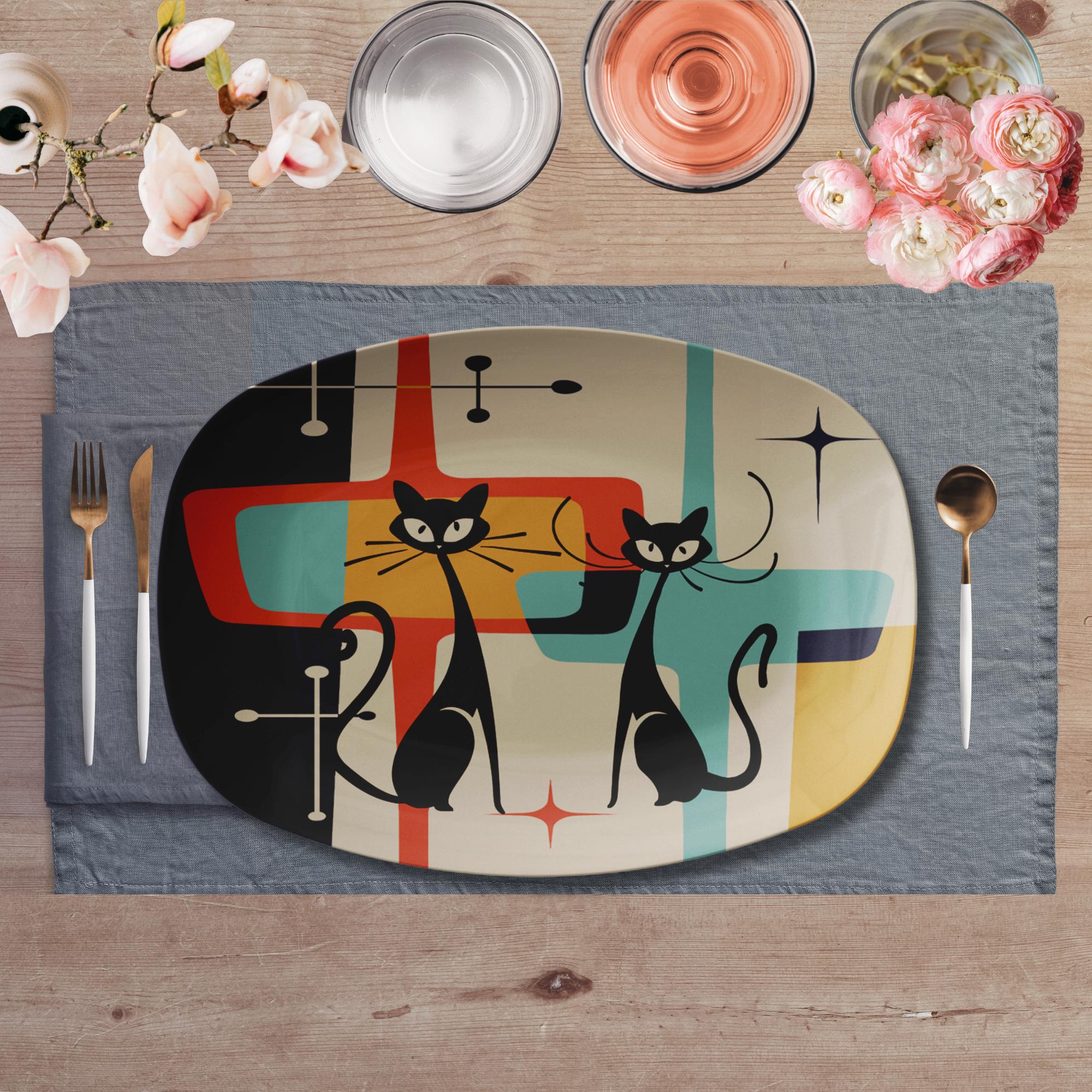 Mid Century Atomic Kitschy Cat Platter - Etsy Canada