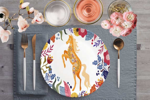 Horse top dinner plates