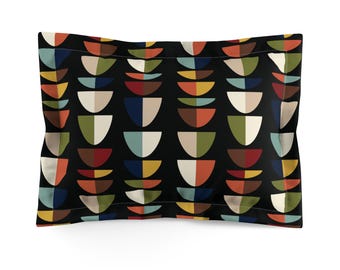 Federa per cuscino astratta in stile Mid-Century Modern, biancheria da letto geometrica retrò