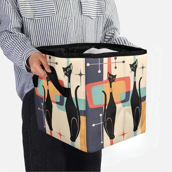 Retro Atomic Cat Quilt Storage Bag -1081623