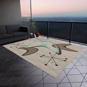 1950s Rug 1950s Mid Century Modern Retro Atomic Boomerangs Indoor-outdoor Rug - Etsy