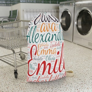 Personalized Name Laundry Bag, Custom College Laundry Bag, Summer Camp Bag, Custom Name Laundry Bag Gift for Students, Graduation Gift