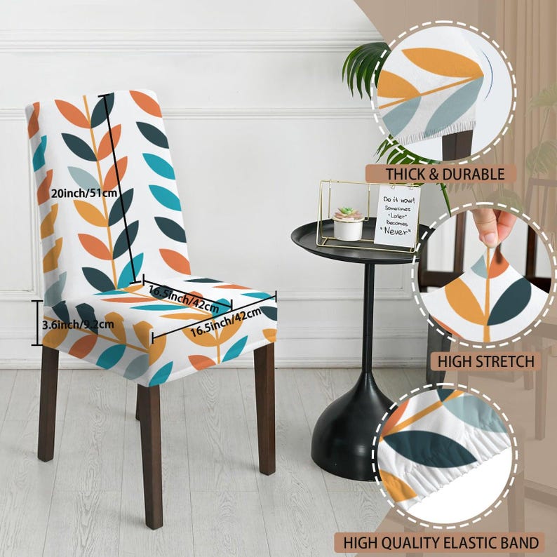 Scandinavian Mid Century Danish Modern Floral Dining Chair Slipcovers ...