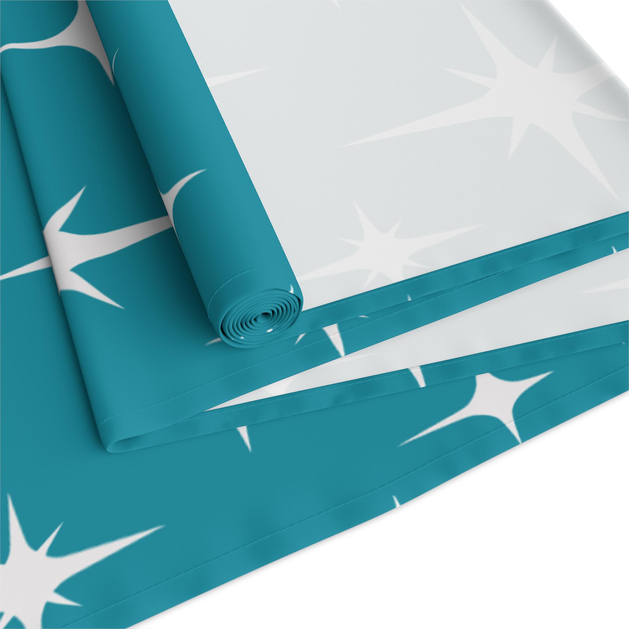 Atomic Starburst Table Runner, Mid Century Modern Retro Teal Dining ...