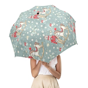 Festive Nutcracker Semi-Automatic Foldable Umbrella