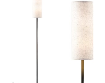 Minimalistische weiße Leinen-Stehlampe, hohe schlanke moderne Beleuchtung für zeitgenössisches Dekor