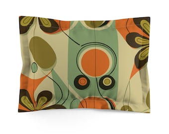 Groovy Daisy 1960s Mid Century Modern Geometric Pillow Sham