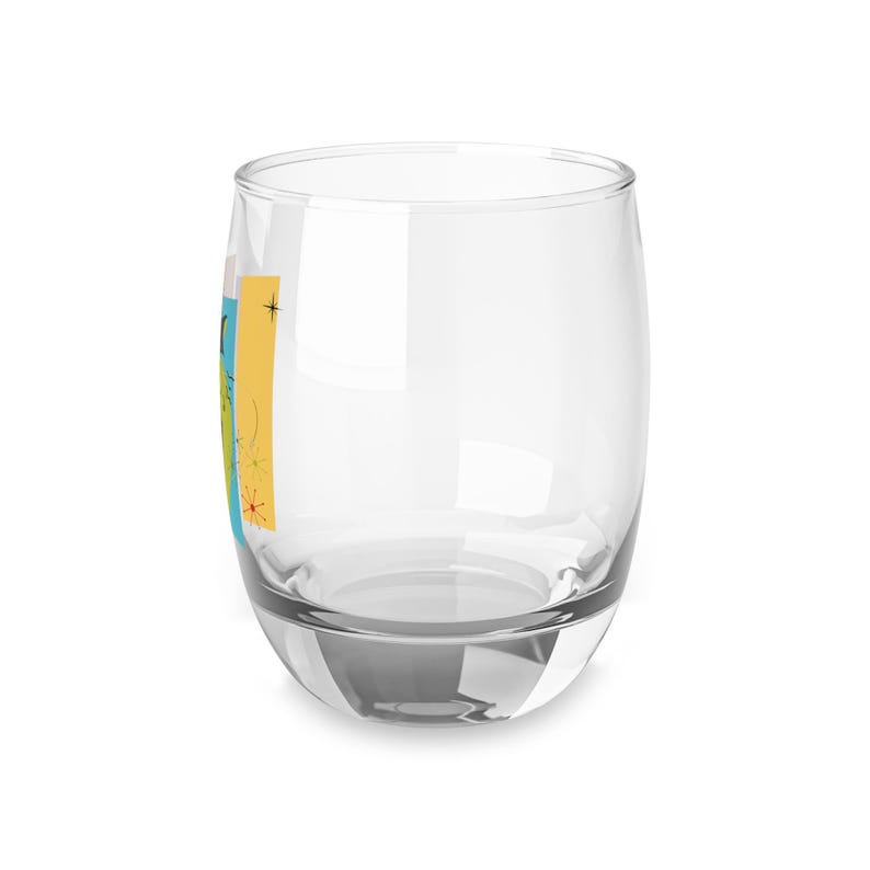 Atomic Cat Mid Century Modern Whiskey Glass, Retro Geometric Barware, MCM Cocktail Tumbler image 4