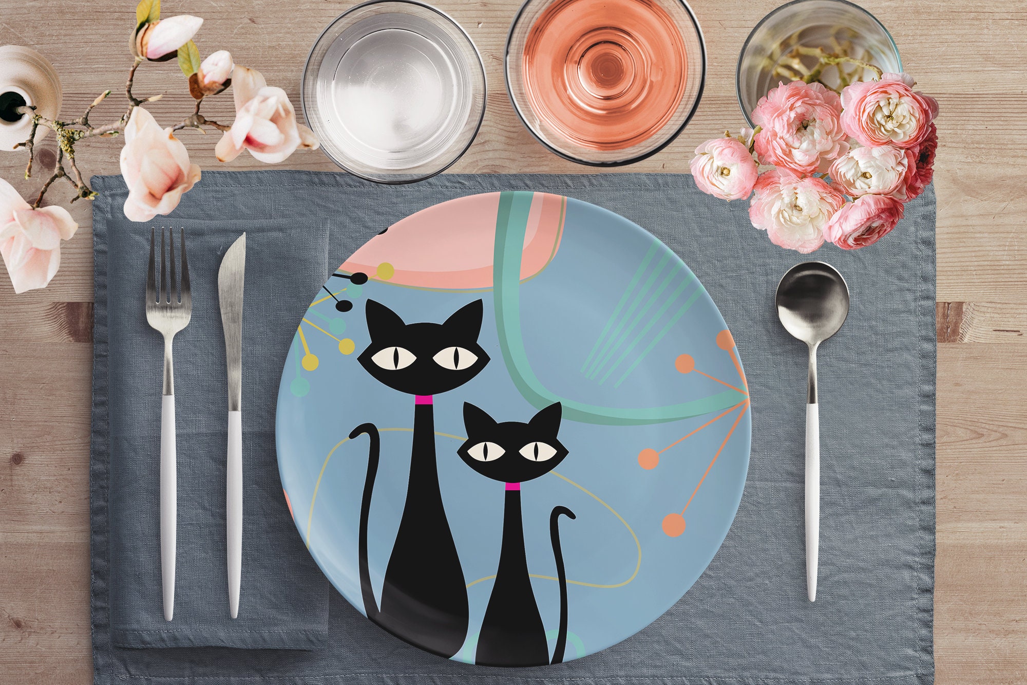 Cat dinner set hotsell