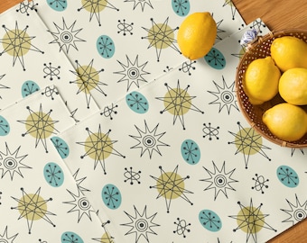 Mid Century Modern Placemats: Franciscan Starburst, Set of 4