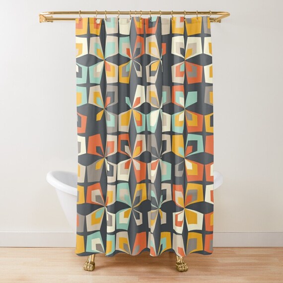 Tenda Da Doccia Floreale Bohémien 180x180 Cm Con Ganci - Design Peonia Rustica Vintage, Tessuto In Poliestere Morbido E Colorato Per Bagno - 3