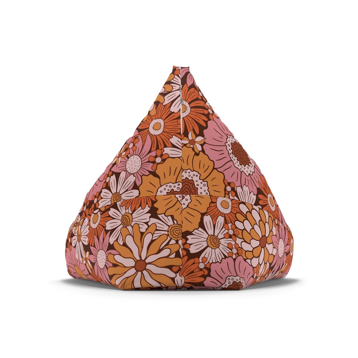 Retro Floral Mid Century Modern Bean Bag Chair Cover Adult Etsy