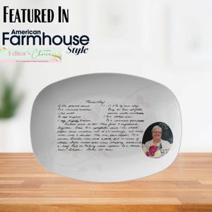 Bandeja de recetas manuscritas con foto, tarjeta de recetas personalizada con escritura a mano, recuerdo para recetas familiares, regalo para el Día de la Madre