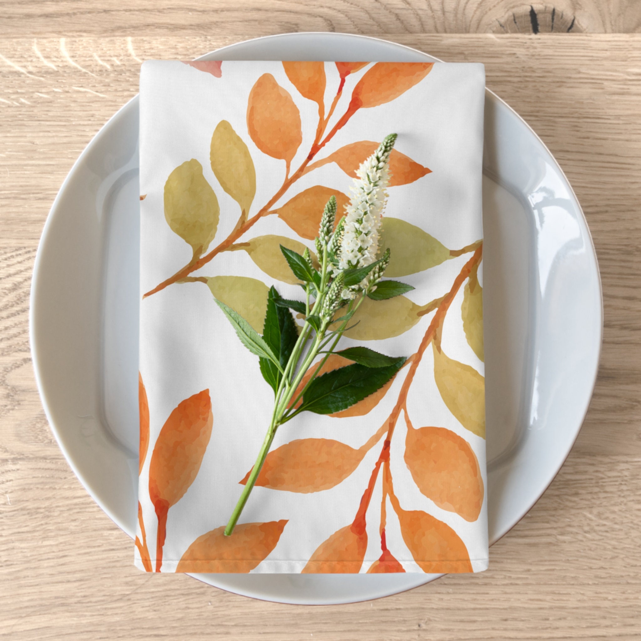 Lot De 4 Serviettes En Tissu Feuilles D'automne, Linge De Table Automne Thanksgiving, Décoration De Table De Ferme De Campagne - France