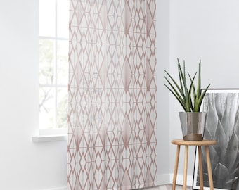 Art Deco Sheer Window Curtains, Elegant Curtains, Unique Elegant Home Decor, Decorative Curtain, Classic Drapery, Geometric Curtain Panel