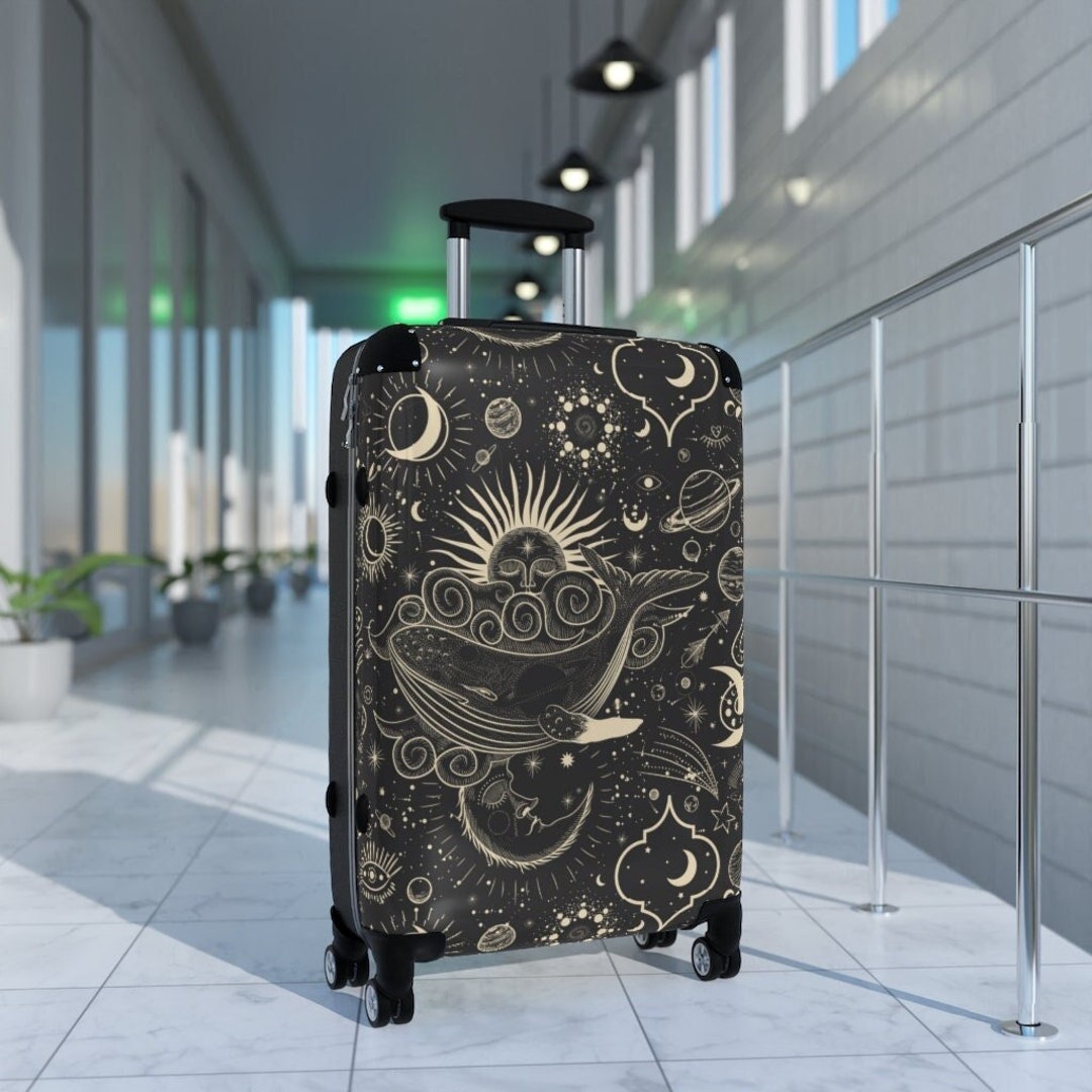 Suitcase Set in Vintage Moon Phases Custom Designed Luggage - Etsy